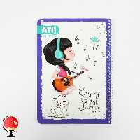 دفتر مشق 50 برگ سیمی طرح موزیک آتی