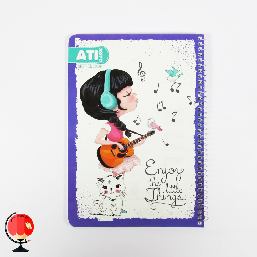 دفتر مشق 50 برگ سیمی طرح موزیک آتی