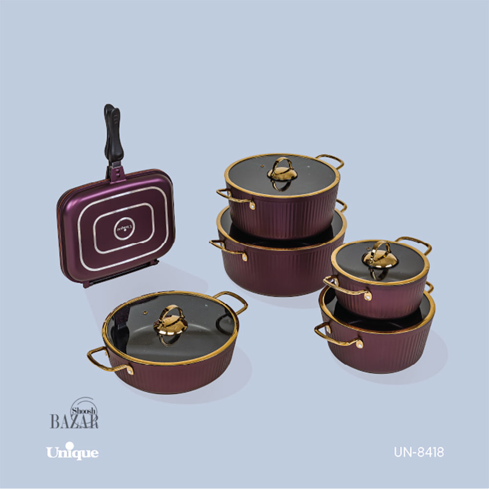 سرویس قابلمه 12 پارچه فلورانس بادمجانی یونیک کد 8418