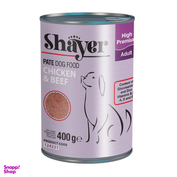 کنسرو غذای سگ شایر مدل Chicken & beef وزن 400 گرم