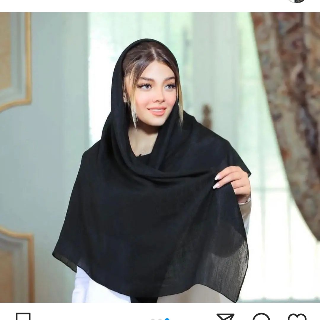 روسری نخ اسلپ دور دوخت مشکی تک رنگ