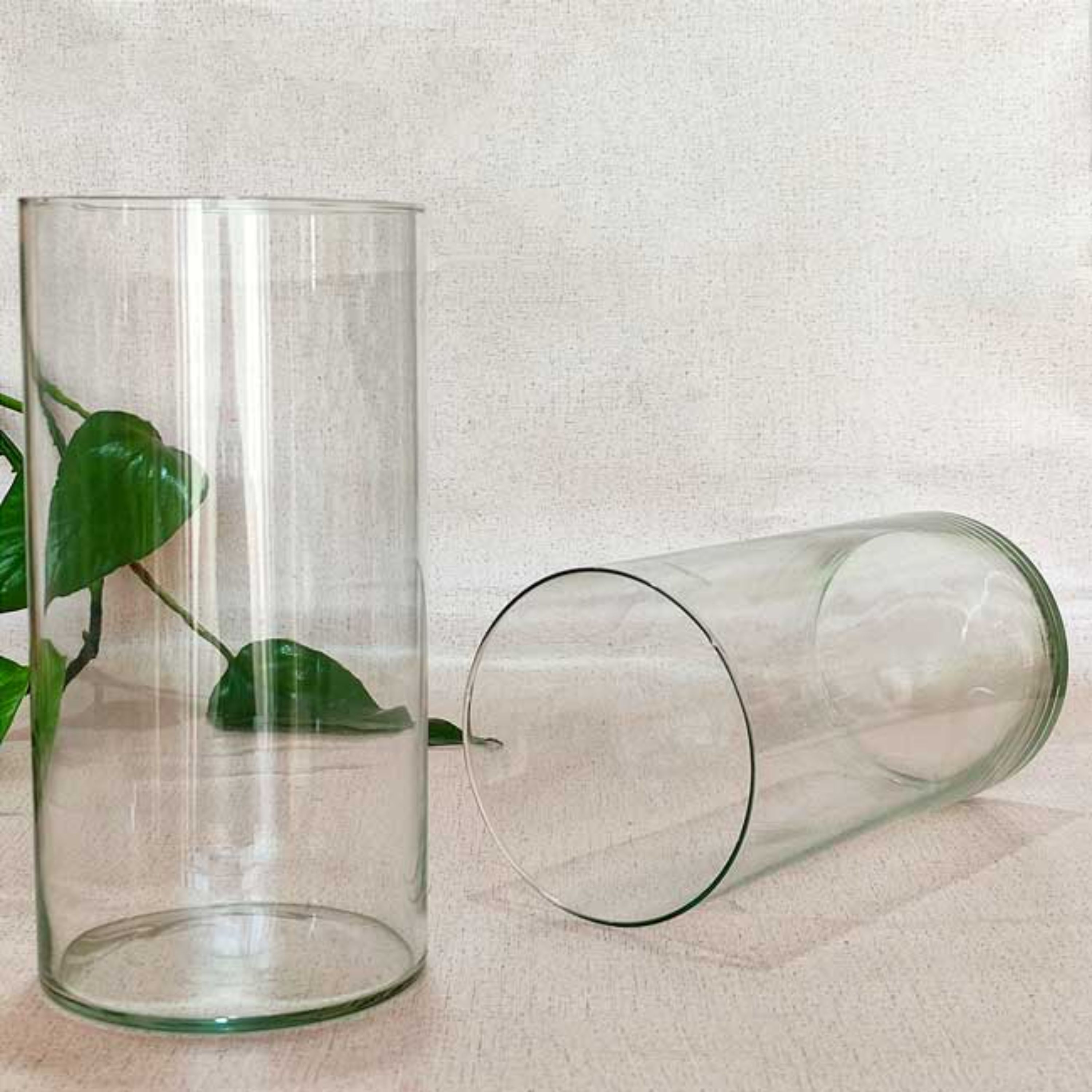 ظرف شیشه ای استوانه ارتفاع 20 و قطر 9