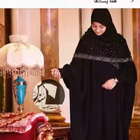 مانتو عبا عربی ساده ابریشم ندا تولیدی حجاب سُندُس