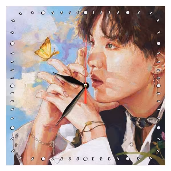 ساعت دیواری مدل 1076 طرح BTS Suga Min Yoon-gi