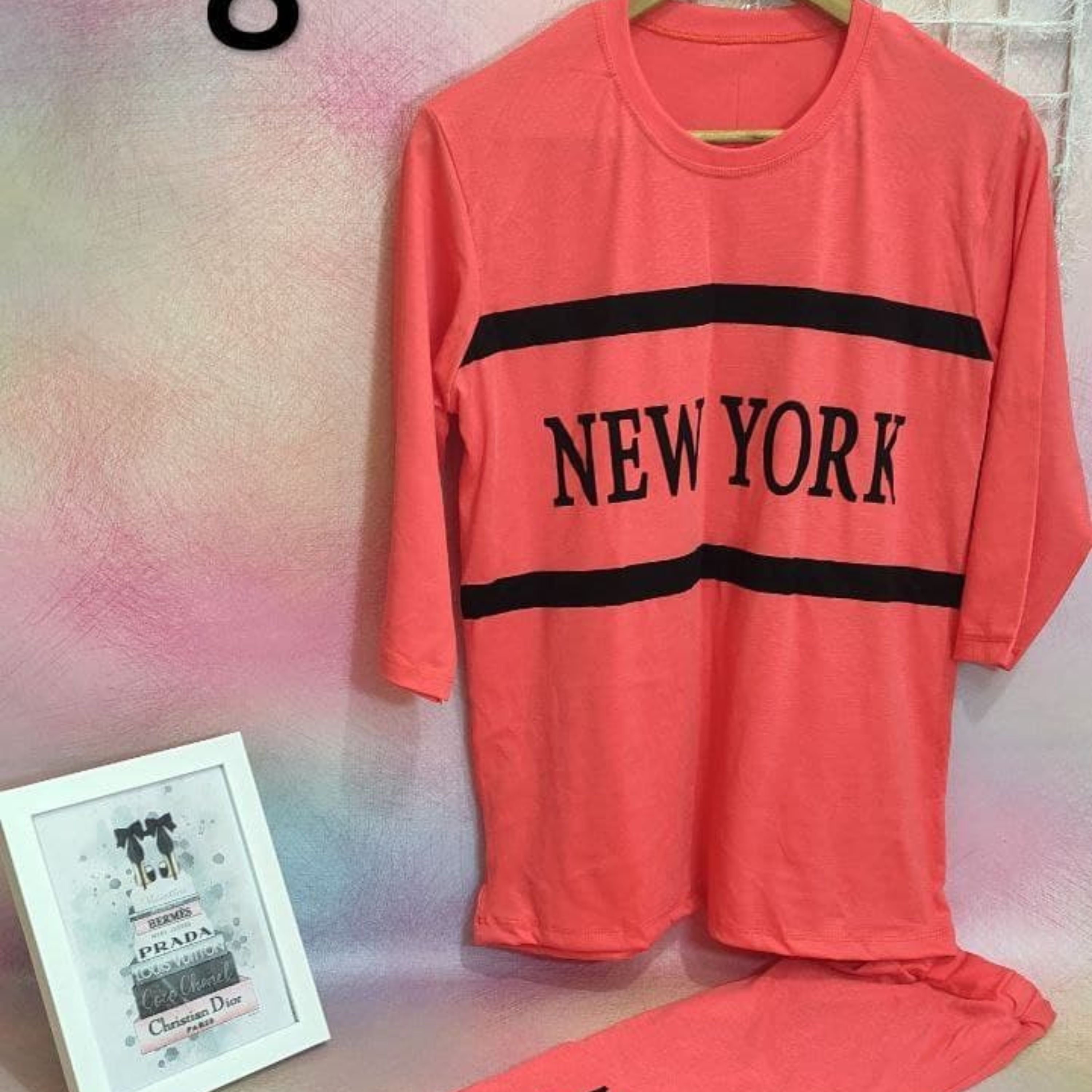 ست تیشرت شلوار new york پارچه اسپان اعلا