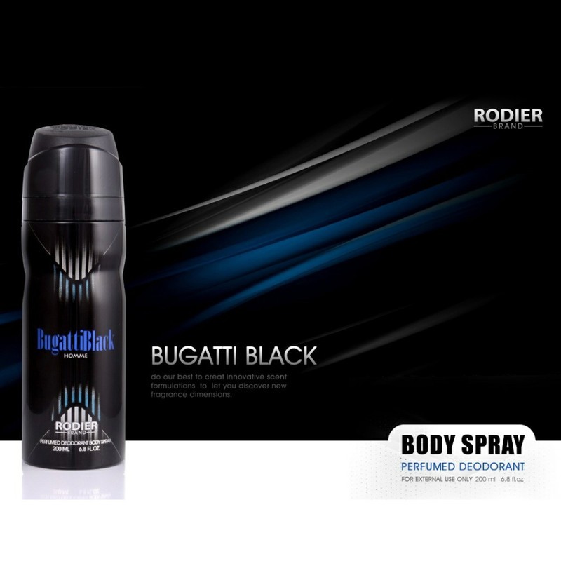 اسپری خوشبو کننده بدن  بوگاتی بلک رودیر