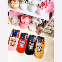 جوراب پشمی  پیشی کیوت گربه ای بافت نرم گرم فانتزی طرح کیوت تدی پاپوش زمستانه پشمالویی مناسب فصل سرد گرم کننده قوی