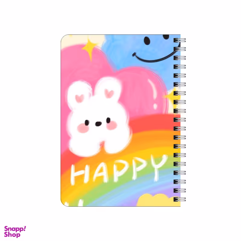 دفترچه یادداشت بامبیلیپ مدل چوبی طرح ابر و خرگوش خوشحال کد 1649791