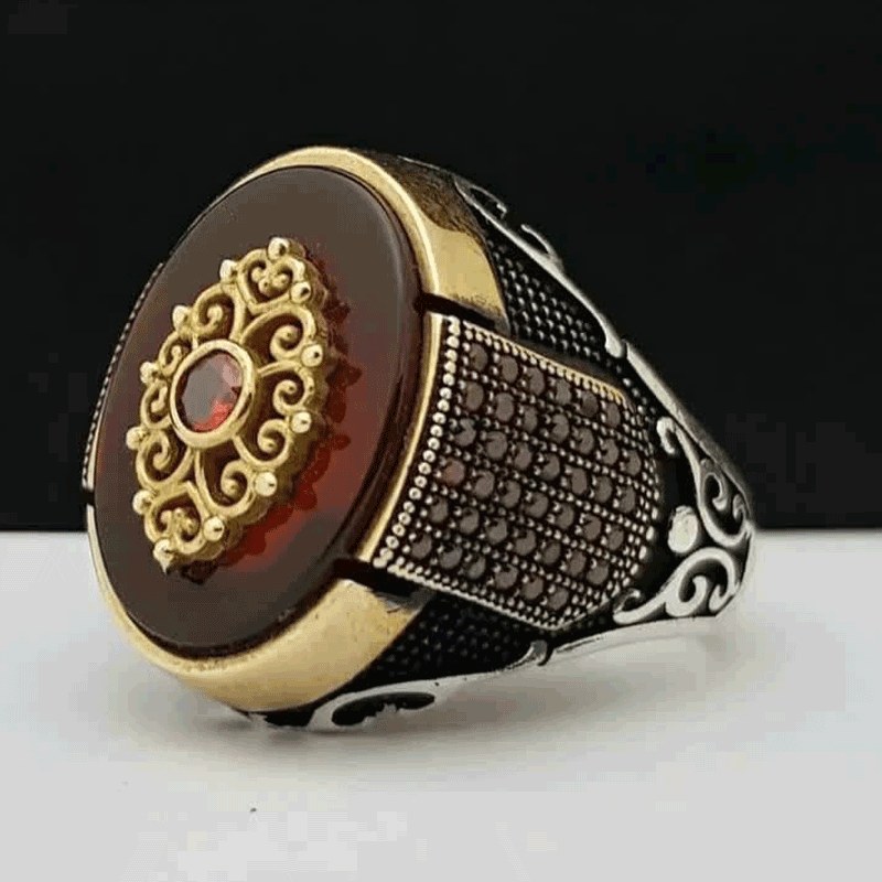 انگشتر نقره مردانه کد 017 mr