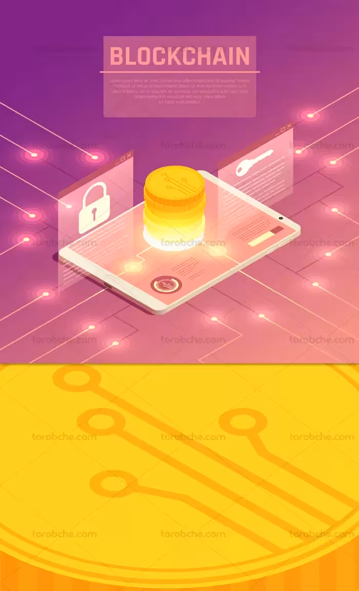 وکتور ارز رمز بلاک چین | گرافیک با طعم تربچه