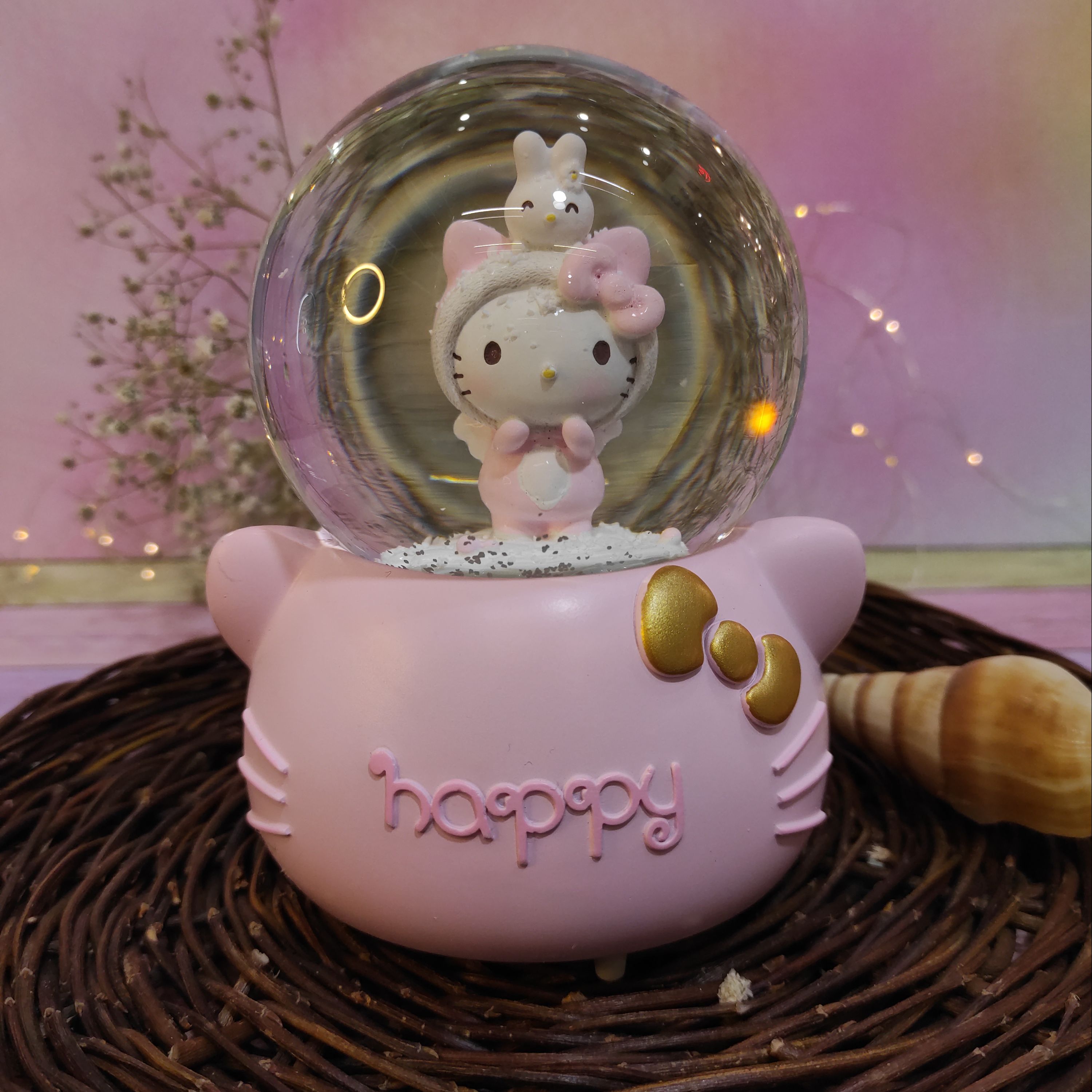 گوی  پمپی و موزیکال و چراغدار بزرگ طرح کیتی