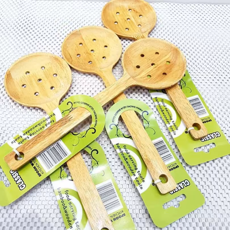 کفگیر چوبی دسته بلند