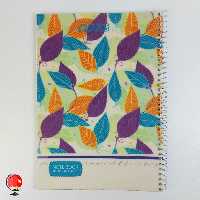 دفتر زبان سیمی چهار خط 50 برگ طرح برگ آونگ