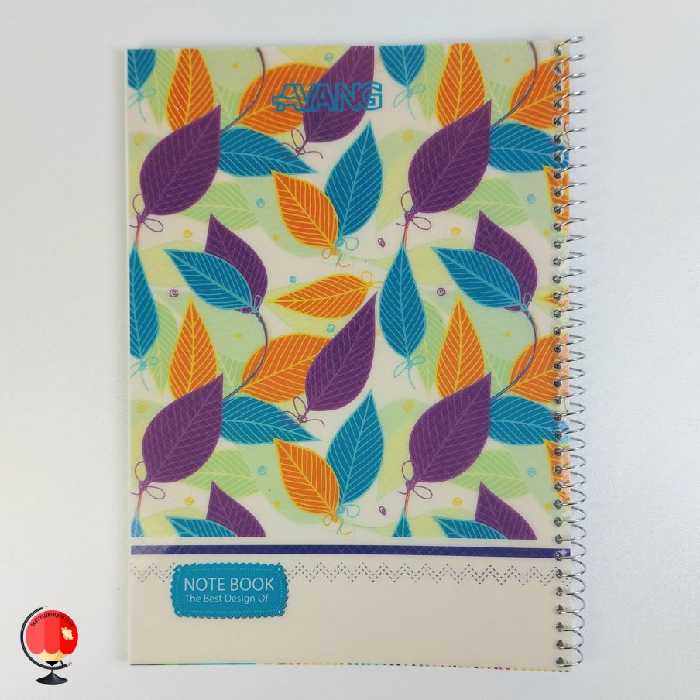 دفتر زبان سیمی چهار خط 50 برگ طرح برگ آونگ