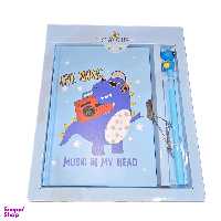 دفتر مدل قفل دار طرح دایناسوری کد 2025 Dragon  به همراه روان نویس