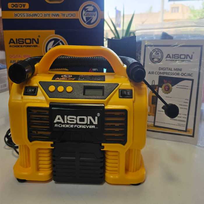 مینی کمپرسور باد سه کاره دیجیتال فندکی و برق شهری مدل 2123 آیسون