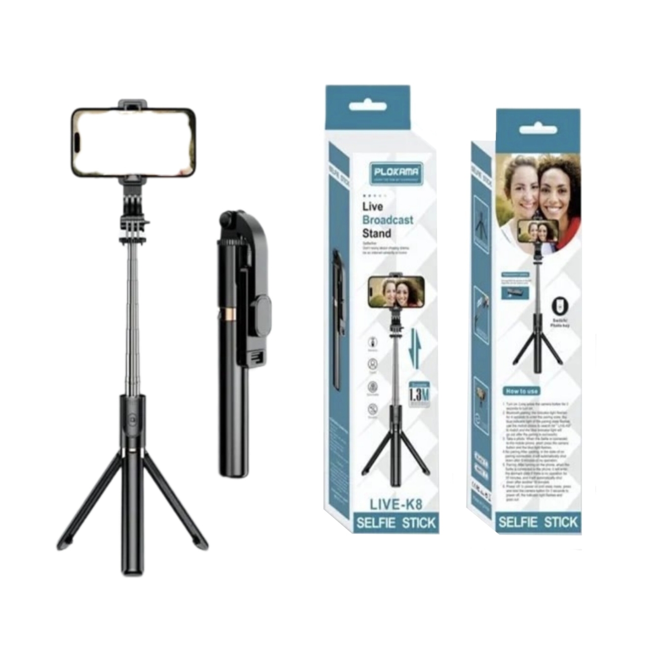 منوپاد و سه پایه نگهدارنده موبایل PLOKAMA مدل LIVE-K8