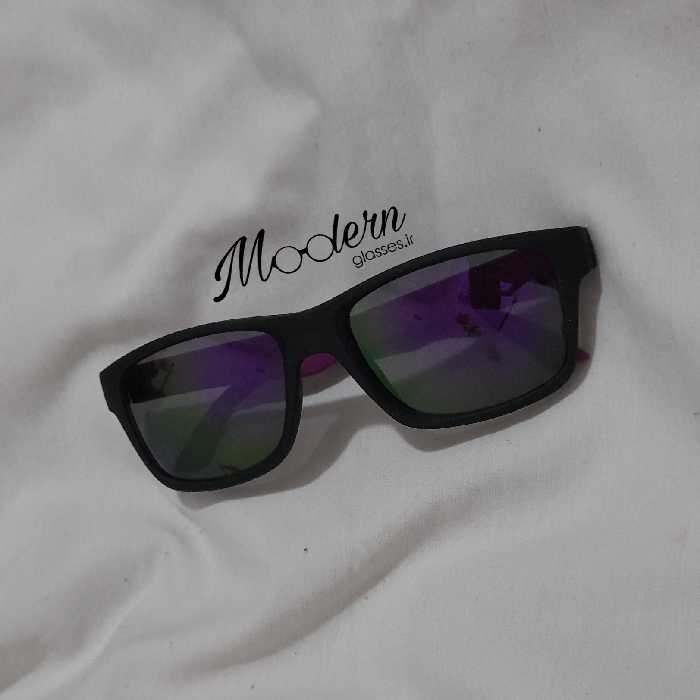 عینک آفتابی مردانه  اسپرت spy مشکی دسته بنفش همراه با کاور رایگان
