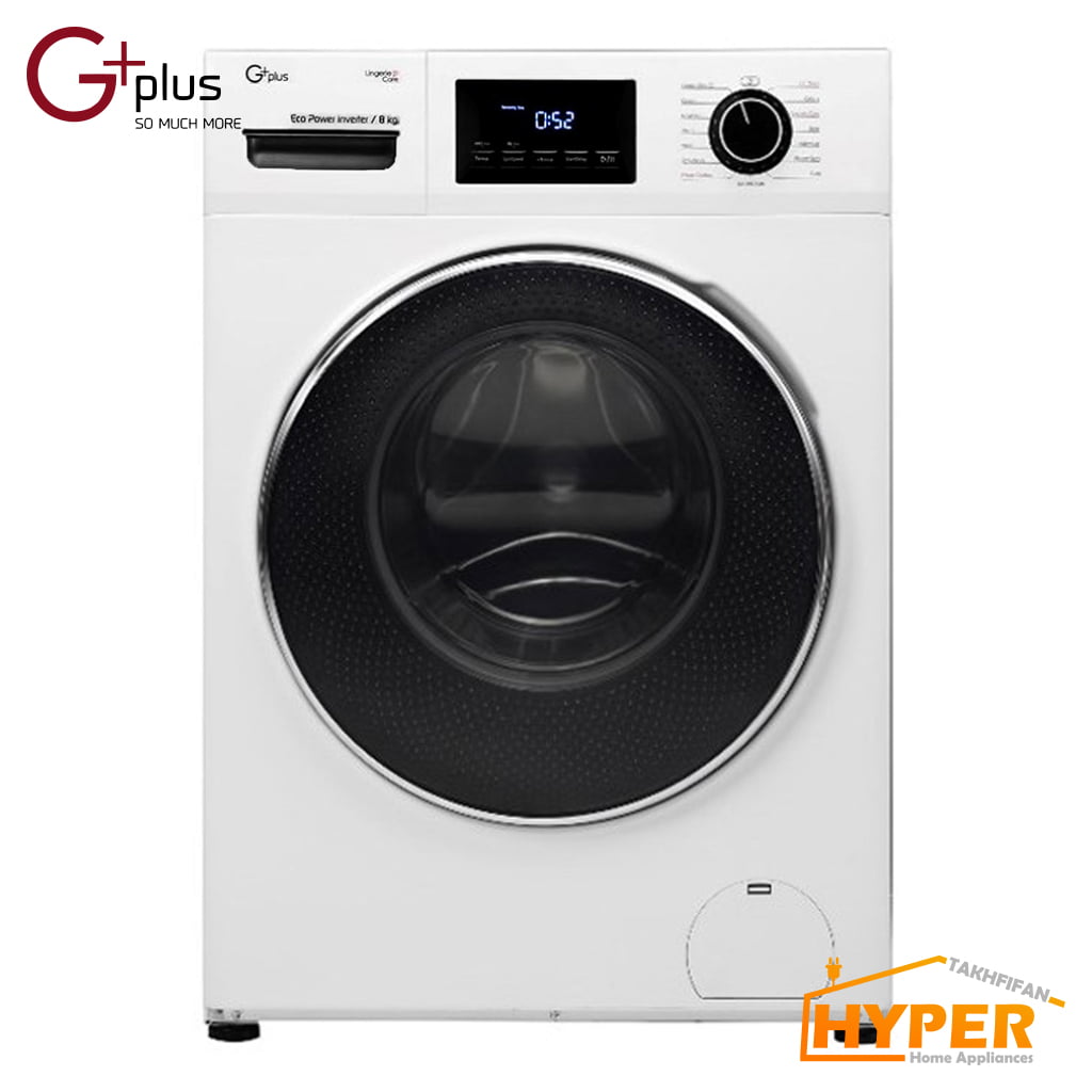ماشین لباسشویی جی پلاس GWM-K824W سفید 8 کیلویی