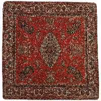 کاور کوسن ترمه ابریشم کد QUTR9 نفیس رنگ قرمز آستر زرشکی لبه مغزی دوزی