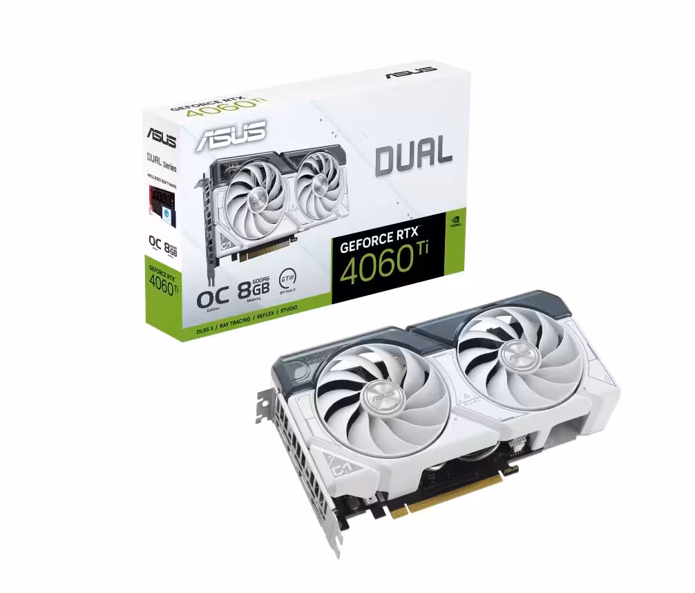 خرید کارت گرافیک ایسوس ASUS Dual GeForce RTX 4060 Ti White OC Edition 8GB با بهترین قیمت
