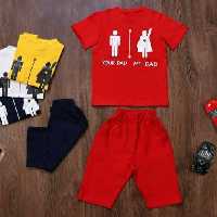 تی شرت و شلوارک اسپرت    جنس سوپر پنبه لاکرا   سایز 40/45/50/55  رنگ بندی قرمز  زرد سفید  سرمه ای  ست اسپرت خواهروبرادری