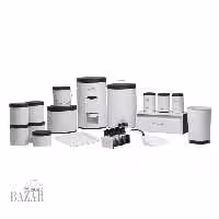 سرویس آشپزخانه 23 پارچه سفید چروک درب مشکی بهازکالا 16280067