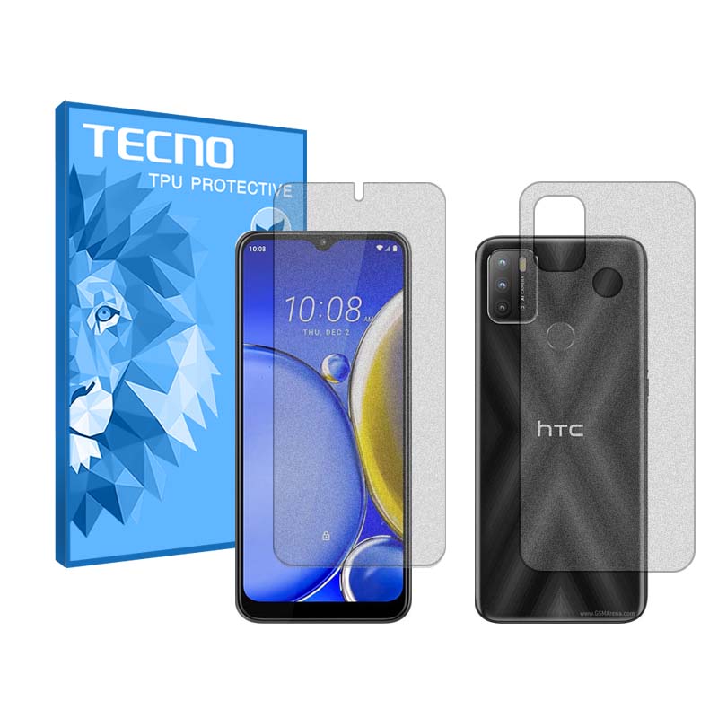 گلس صفحه نمایش و پشت گوشی اچ تی سی Wildfire E2 Plus مدل هیدروژلی مات برند تکنو کد SS