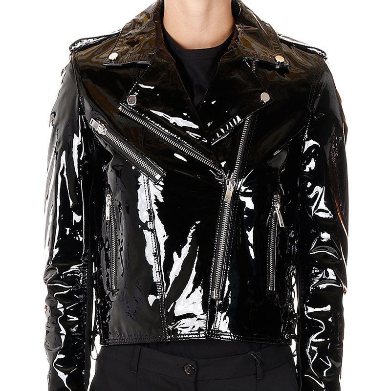 کاپشن چرم براق