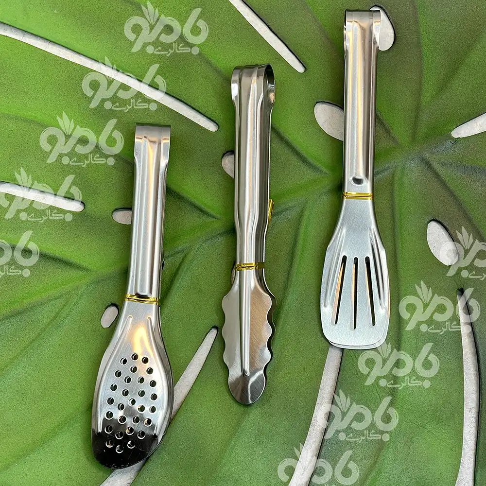 انبر سالاد استیل 3عددی وارداتی سیلور