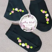 جوراب و ماسک دخترانه مشکی سایز 5 