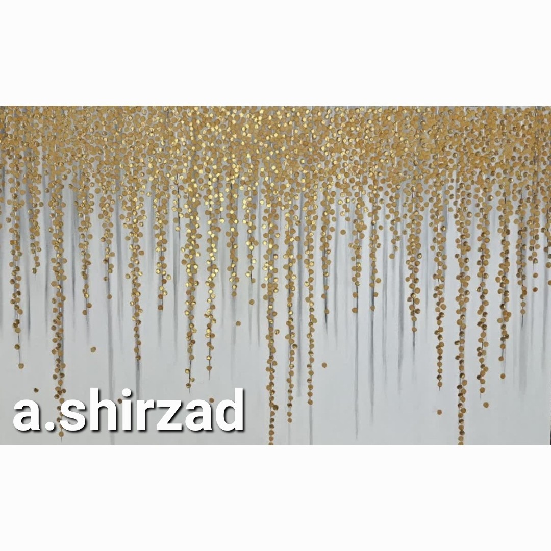 تابلوی نقاشی برجسته شکوفه طلایی سایز 80 در 60 