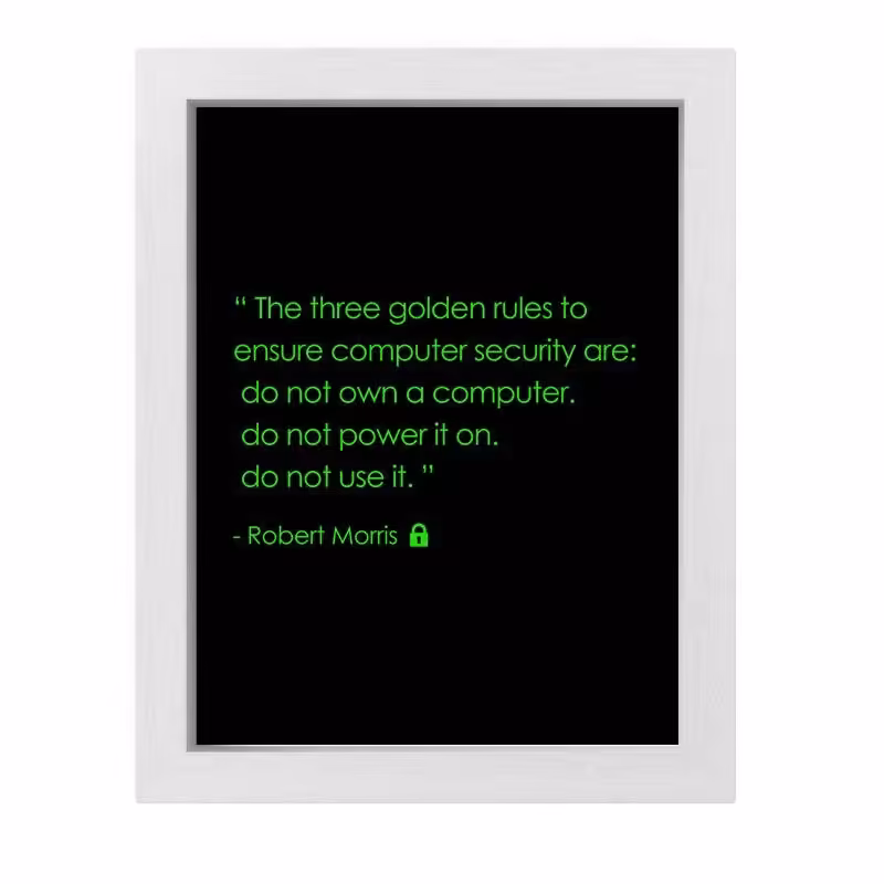 تابلو 30 در 40 طرح امنیت سایبری مدل Golden rules for security