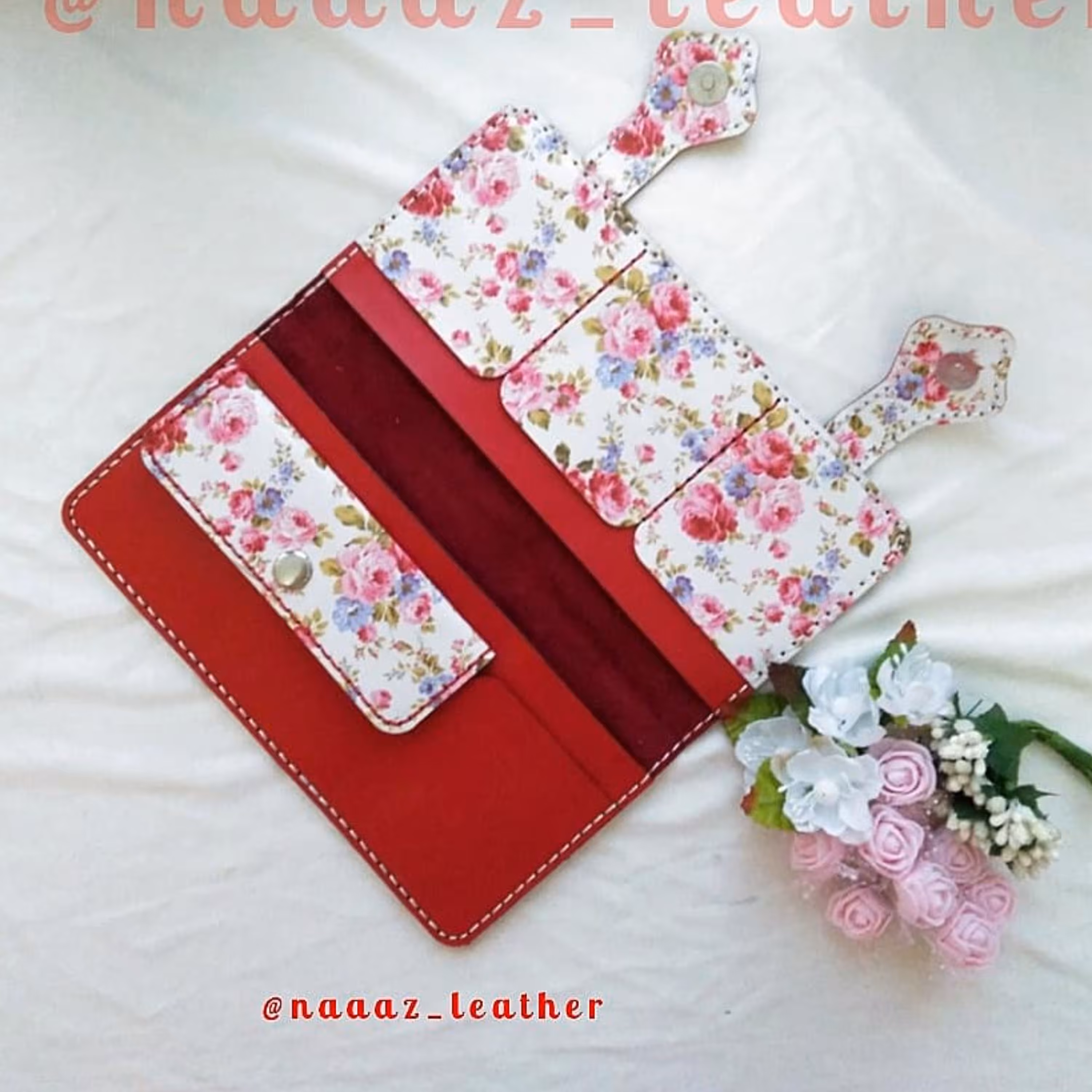 کیف پول دست دوز با چرم صنعتی و فانتزی با ضمانت یکساله 