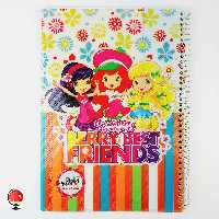 دفتر مشق 50 برگ سیمی طرح دختر توت فرنگی جلد طلقی آپادانا