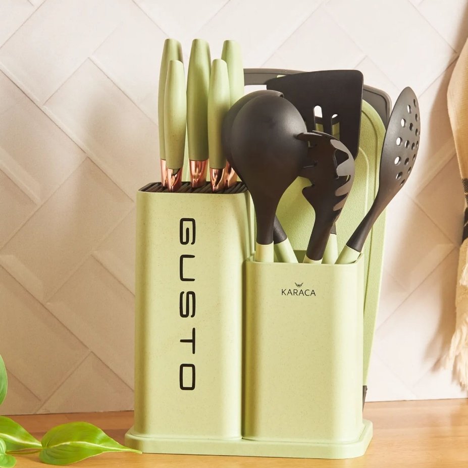 ست کارد آشپزخانه استندی کاراجا مدل Gusto رنگ سبز

