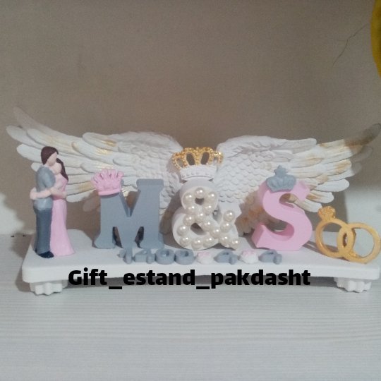 استند اسم زوج ساخته شده با پودرسنگ هنری 