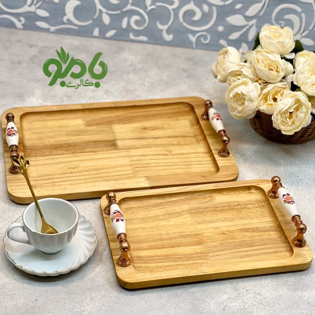 سینی چوبی مستطیل در 2 سایز