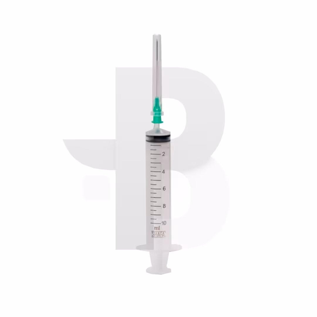 سرنگ 10 سی سی سه تکه پیستون دار لوئراسلیپ شفا