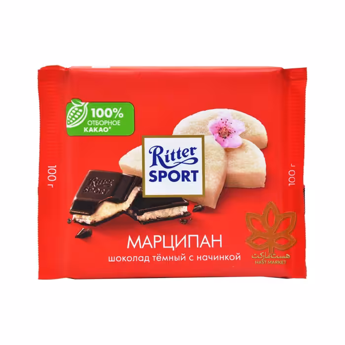 شکلات دارک با مارزیپان ( بادام تلخ ) 100 گرم ریتر اسپرت - Ritter Sport