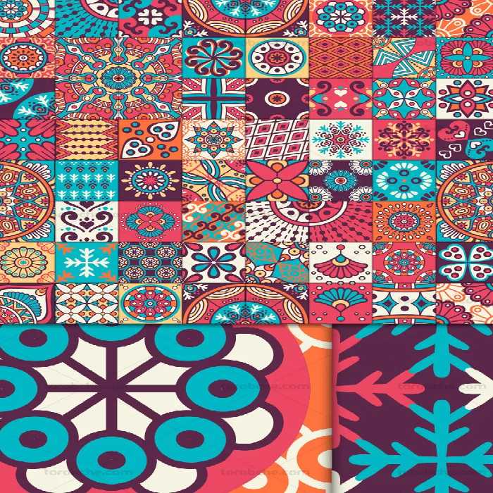 وکتور طرح پترن دکوریتیو با نقوش سنتی | گرافیک با طعم تربچه