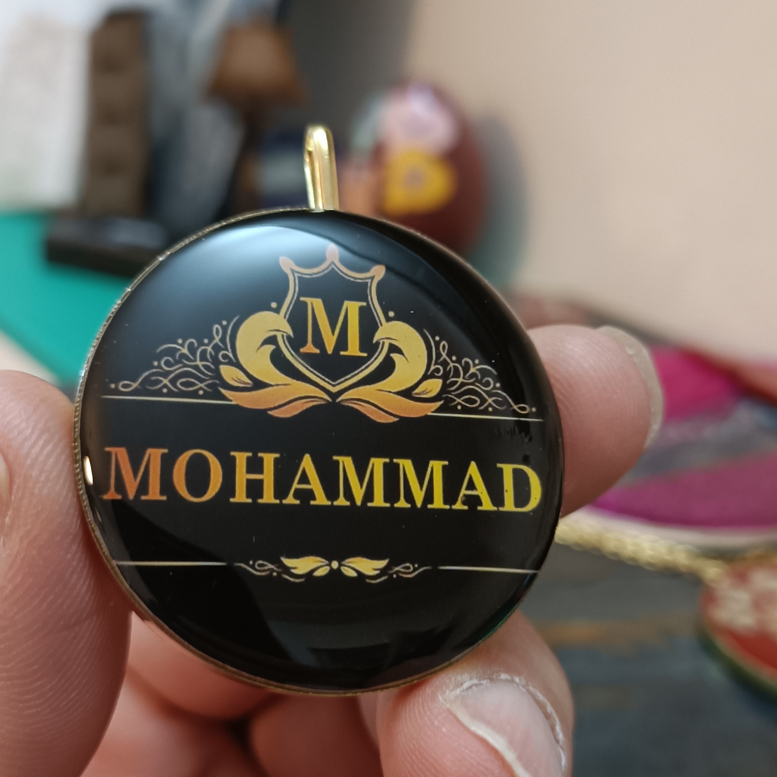 گردنبند دو طرفه یا اویز ماشین اسم و تصویر عزیزان شما با طراحی اختصاصی
