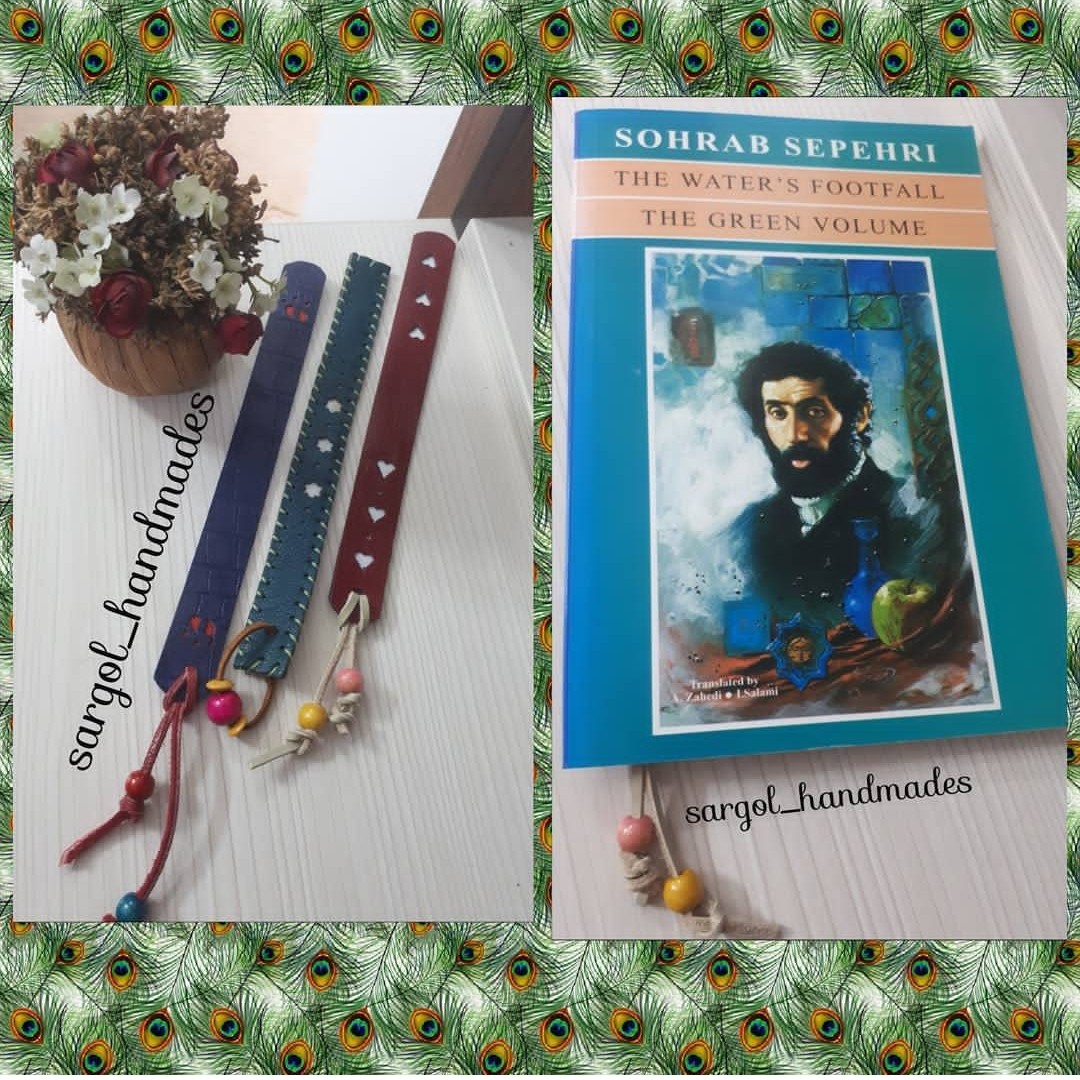 بوک مارک یا نشان کتاب چرمی(چرم طبیعی گاوی و بزی) دست دوز 