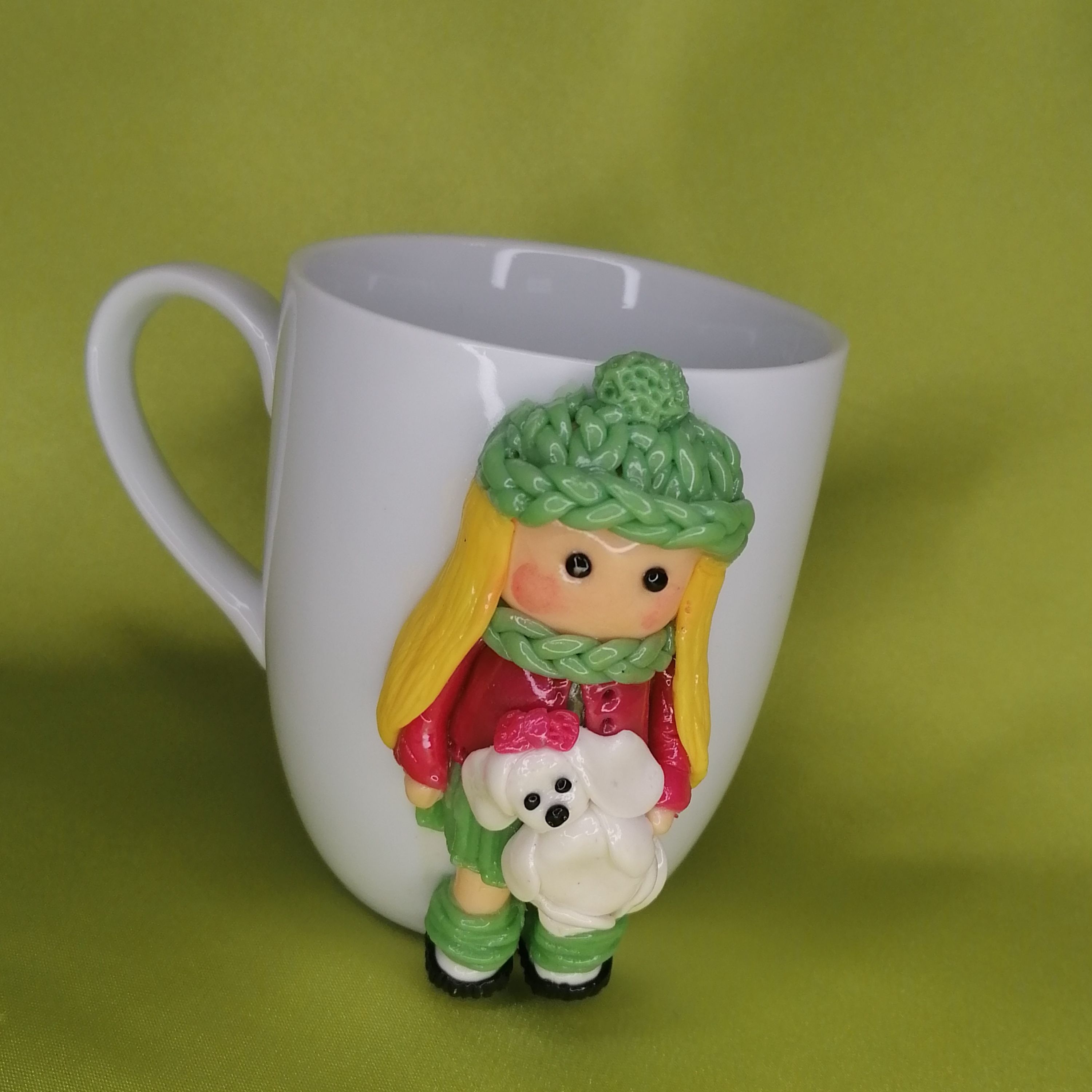 ماگ تزئینی با خمیر چینی کد 01