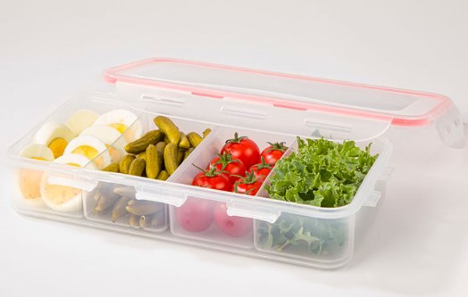 ظرف نگهدارنده مستطیل 4 خانه الوان – لیمون