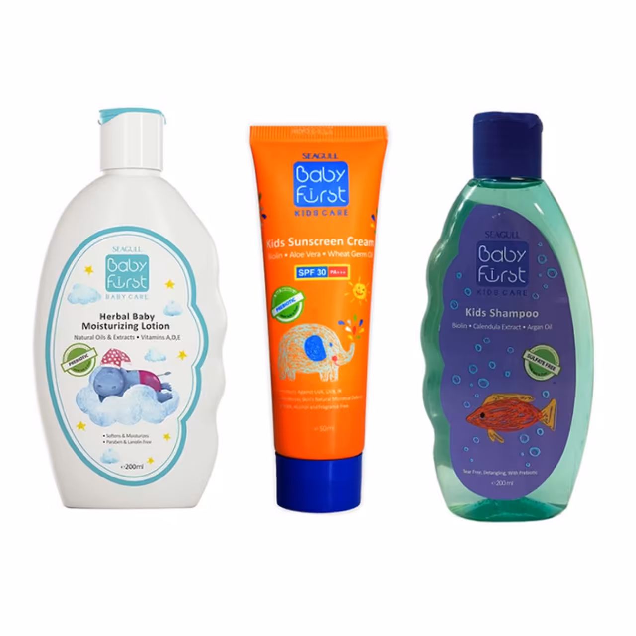شامپو و کرم ضد آفتاب و لوسیون کودکان بیبی فرست مدل 001 فروش عددی