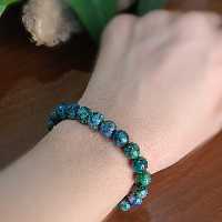 دستبند سنگ کریزوکولا با کیفیت عالی و گره کشویی قابل تبدیل به بند کشی