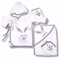 ست حوله نوزادی 5 تکه دخترانه طرح خرگوش و جوجه مادرکر Mothercare