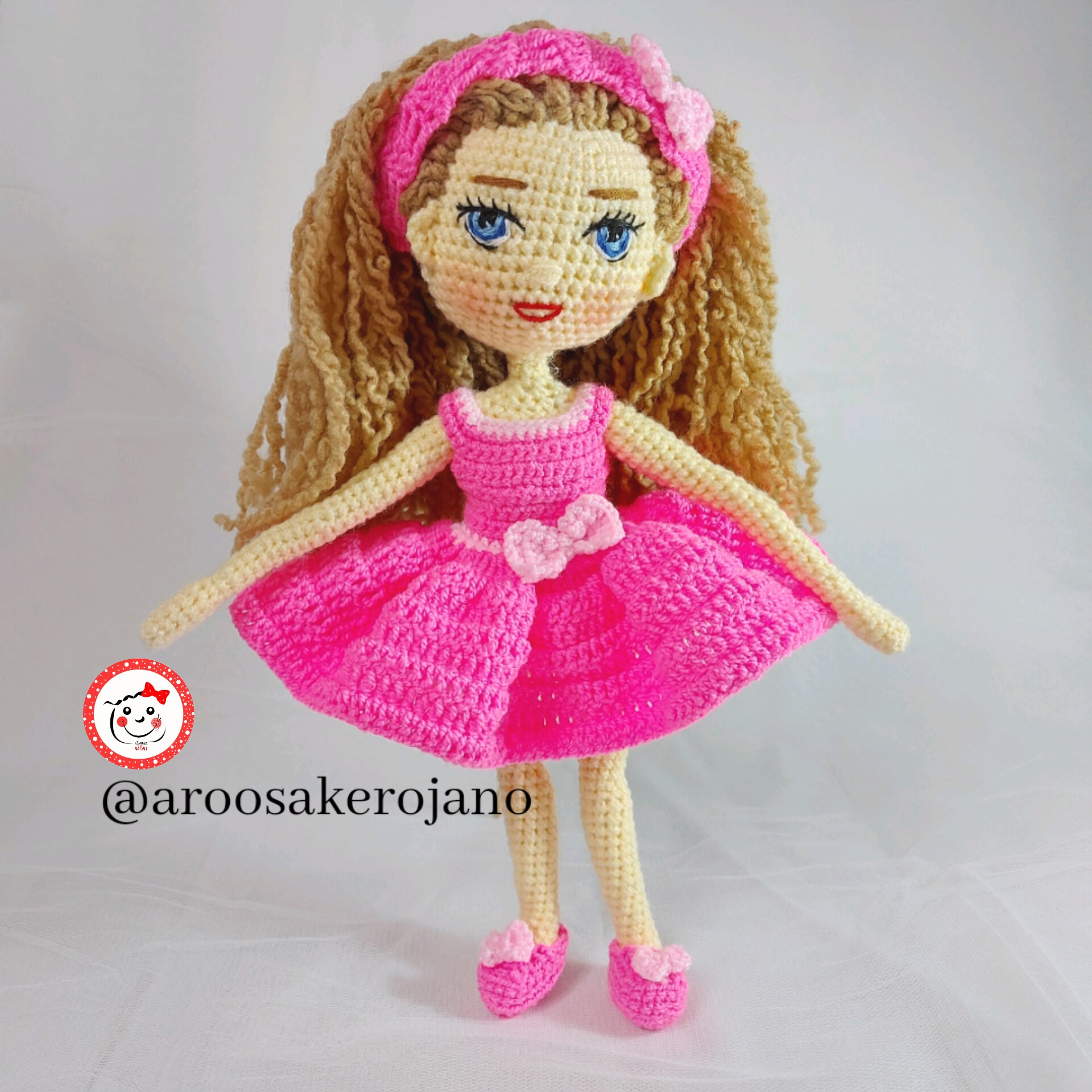 عروسک بافتنی دختر 30 سانتی کادویی 