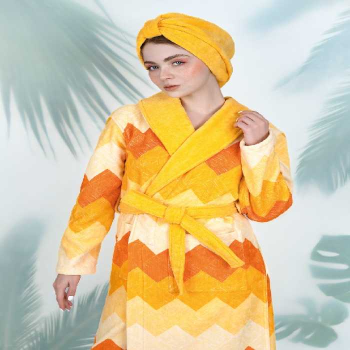 حوله پالتویی پودایران طرح سورن لیمویی سایز 105